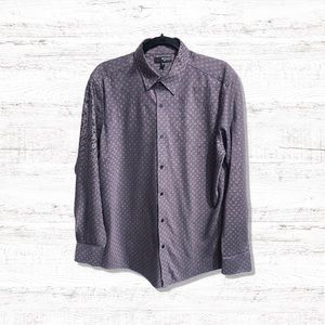 Murano Liquid Comfort Light Purple/Navy Long Sleeve Button Down Shirt Size L